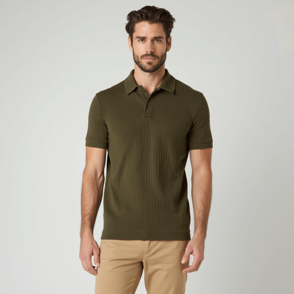 Venouvo | The Striped Cotton Polo Shirt